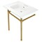 Fauceture KVPB31227W47 Dreyfuss 31" Console Sink W/SS Leg (4", 3 Hole), Wht/Brass KVPB31227W47 - alternate 1